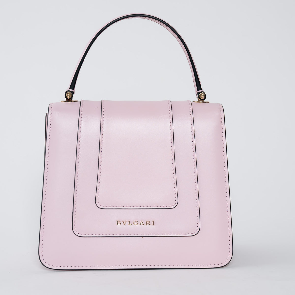 Bvlgari Blush Pink Calf Leather Small Serpenti Forever Top Handle Handbag