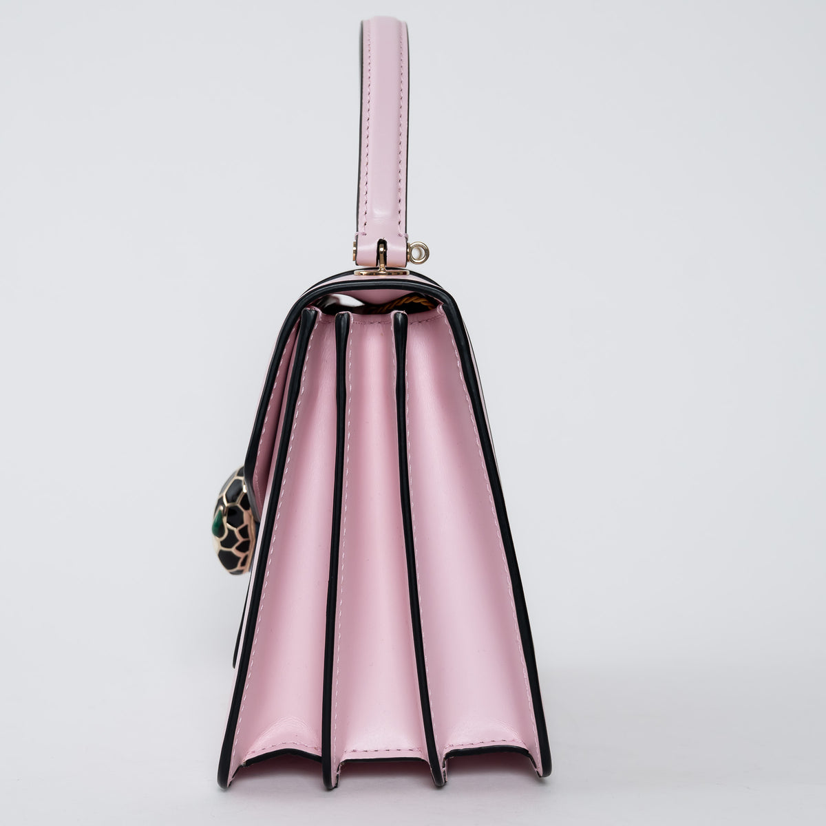 Bvlgari Blush Pink Calf Leather Small Serpenti Forever Top Handle Handbag