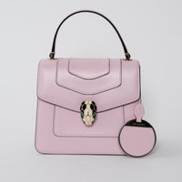 Bvlgari Blush Pink Calf Leather Small Serpenti Forever Top Handle Handbag