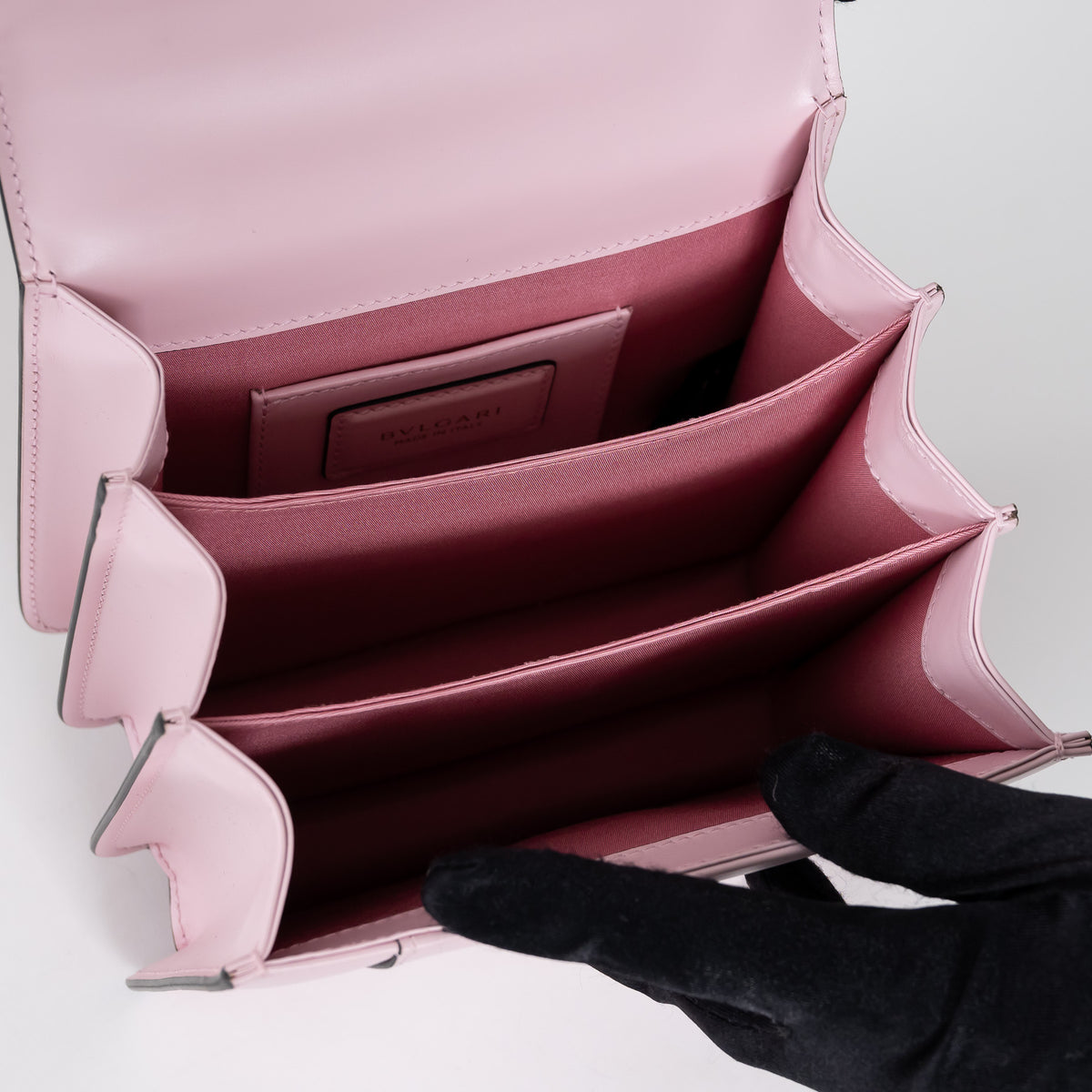 Bvlgari Blush Pink Calf Leather Small Serpenti Forever Top Handle Handbag