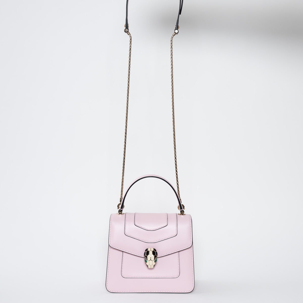 Bvlgari Blush Pink Calf Leather Small Serpenti Forever Top Handle Handbag