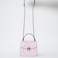 Bvlgari Blush Pink Calf Leather Small Serpenti Forever Top Handle Handbag