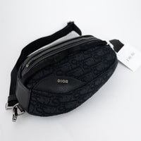 Dior Men's Black Oblique Canvas Scarab Sling Crossbody Bag