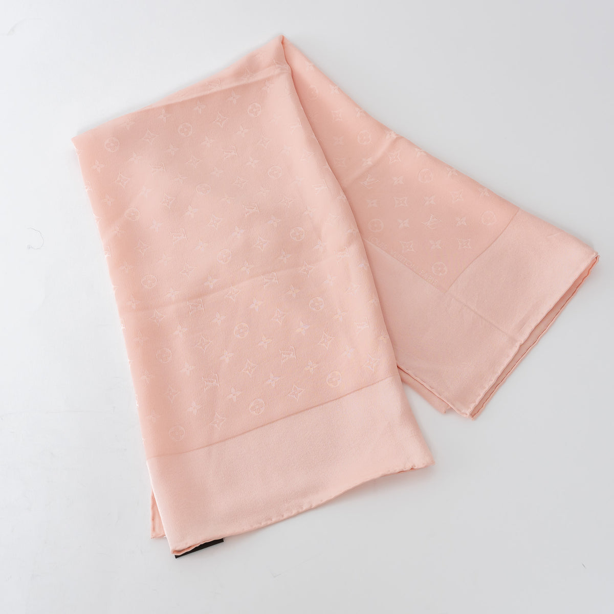 Louis Vuitton Blush Pink Monogram Silk Scarf