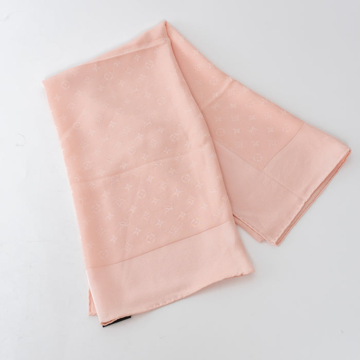 Louis Vuitton Blush Pink Monogram Silk Scarf