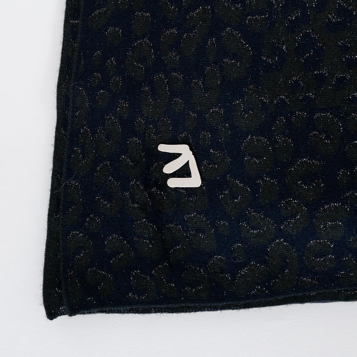 Louis Vuitton Navy/Green Cashmere Silk Blend Animal Print Scarf with Logo Detail