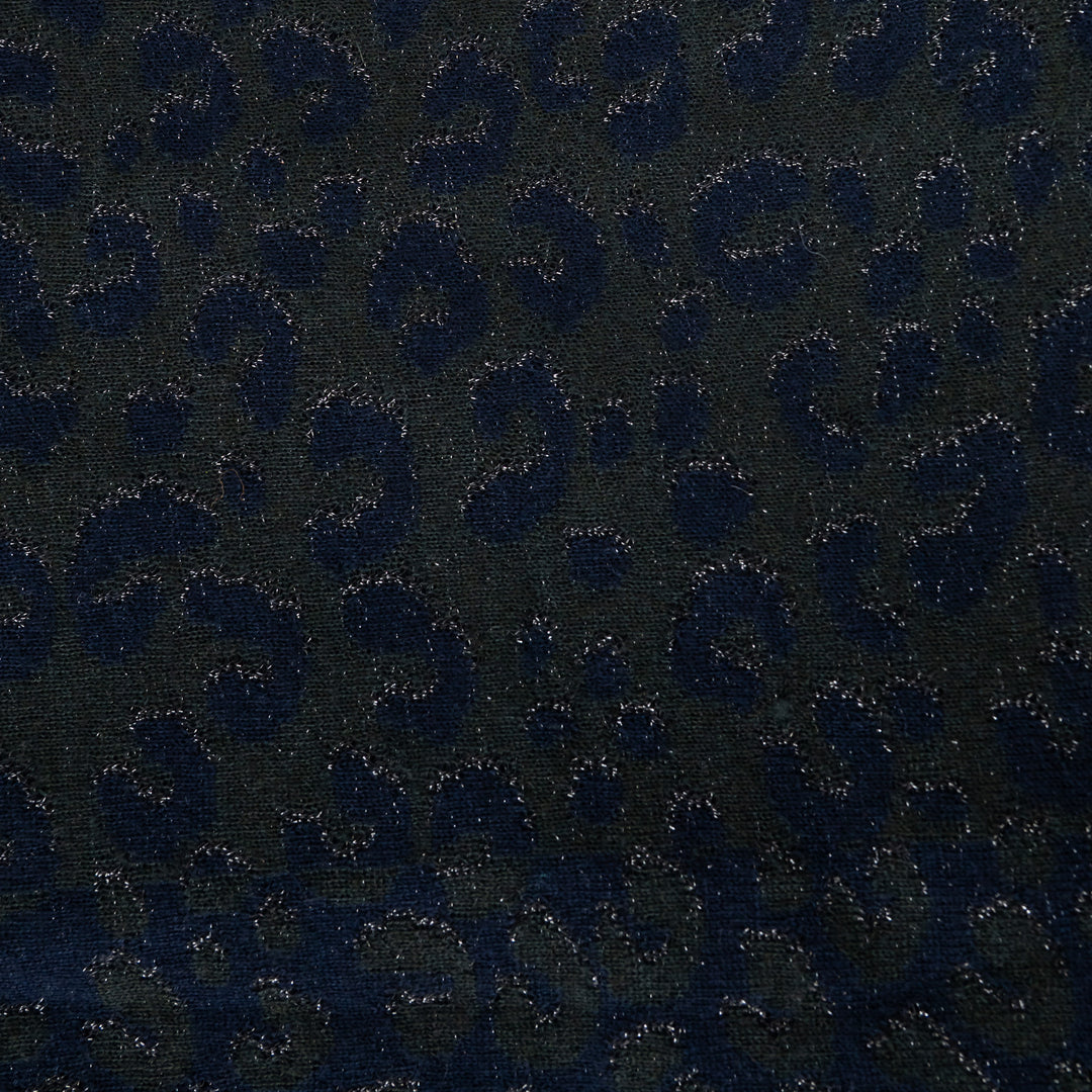 Louis Vuitton Navy/Green Cashmere Silk Blend Animal Print Scarf with Logo Detail