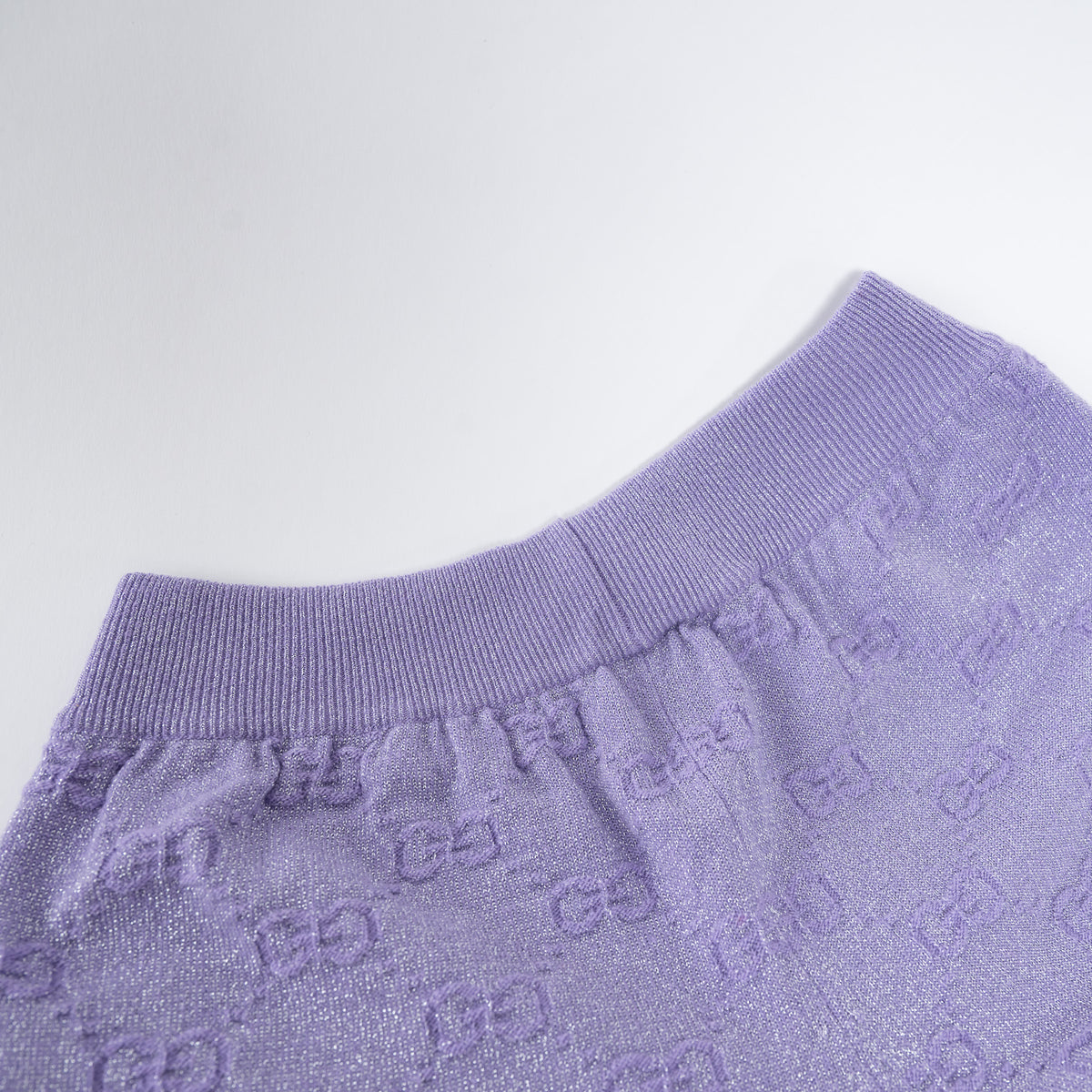 Gucci Purple/Metallic Wool Monogram Print Casual Pants Size S