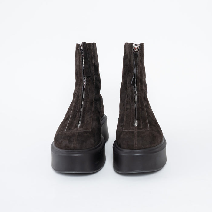 The Row Brown Suede Platform Boots with Zip Closure Size 38