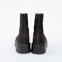 The Row Brown Suede Platform Boots with Zip Closure Size 38