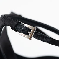 Prada Black Satin Peep Toe Criss Cross Ankle Strap Sandals Size 37.5