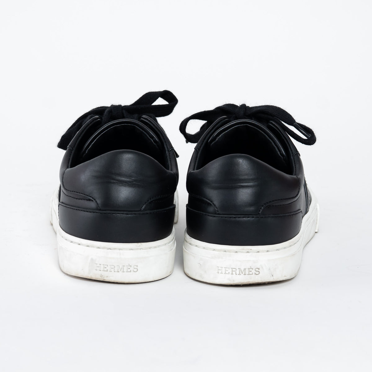 Hermes Black Calfskin Leather Day Sneakers Size 35