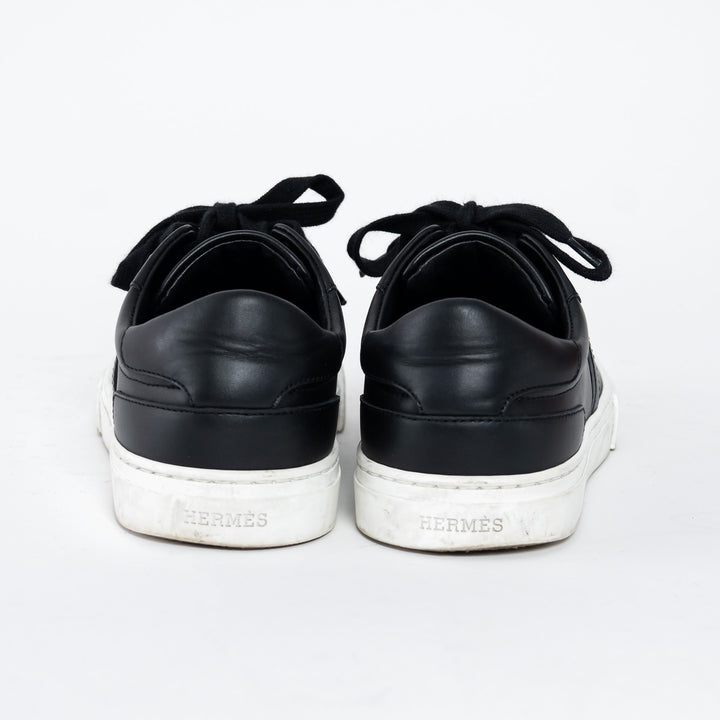 Hermes Black Calfskin Leather Day Sneakers Size 35