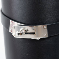 Hermes Black Box Calfskin Leather Jumping Boots Size 35