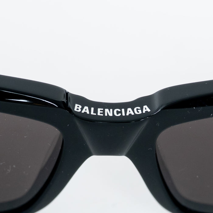 Balenciaga Black Rectangular Frame Sunglasses with Logo Detail