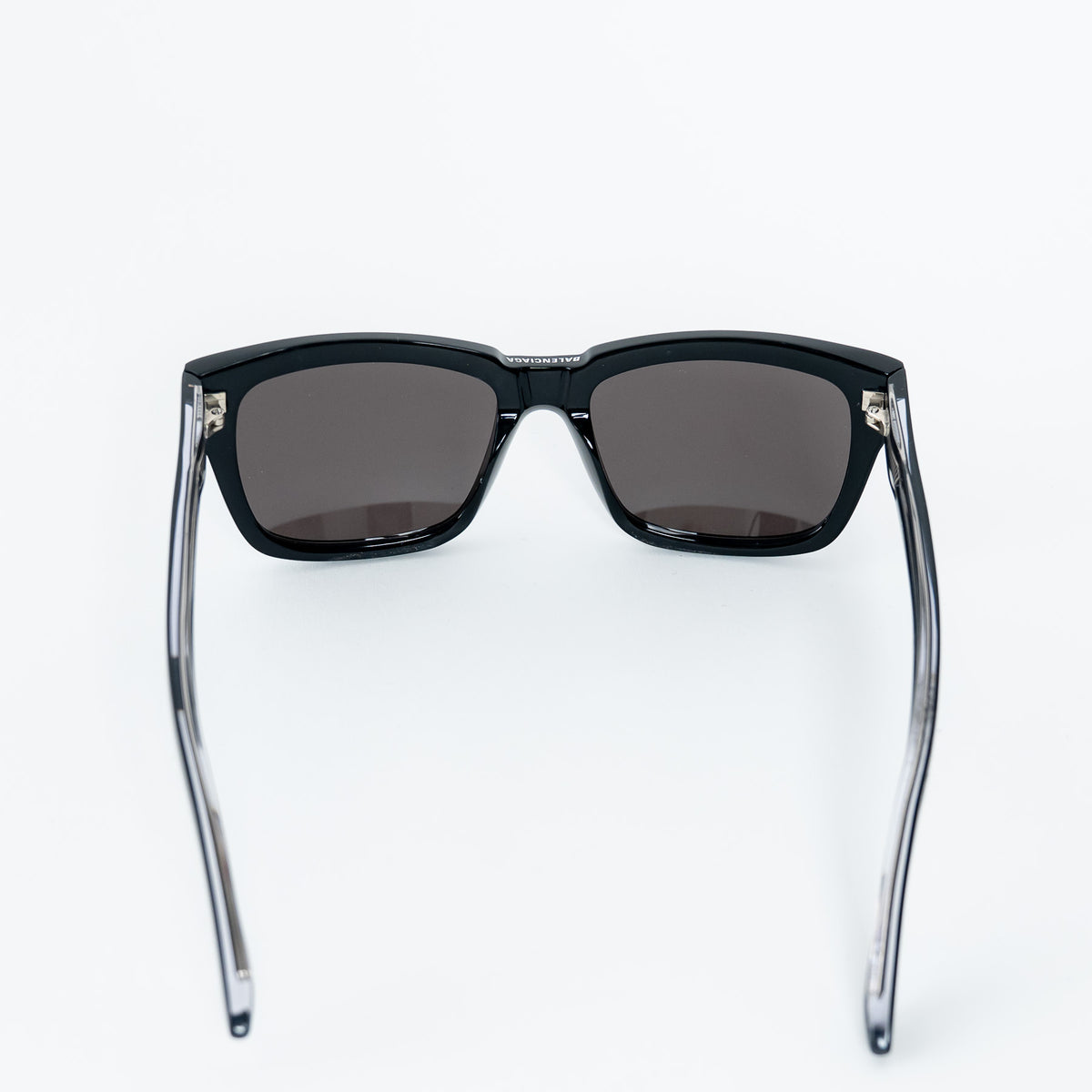 Balenciaga Black Rectangular Frame Sunglasses with Logo Detail