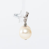 Pre-Loved Chanel™ Silver Tone Inset Crystal Pearl Drop Earrings