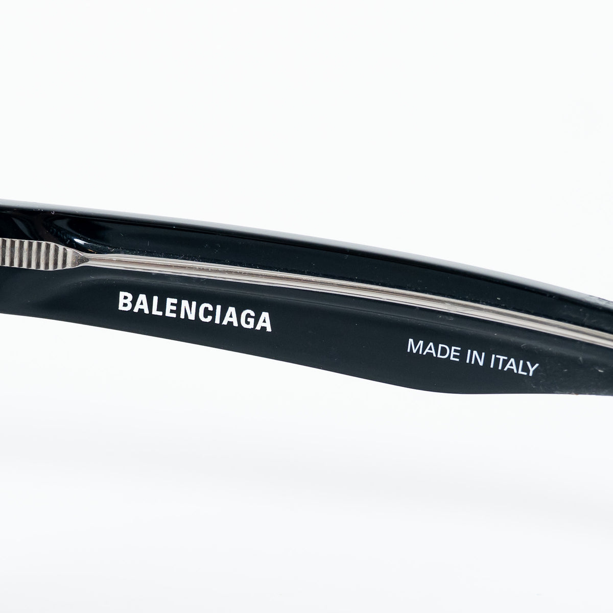 Balenciaga Black Rectangular Frame Sunglasses with Logo Detail