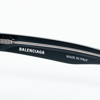 Balenciaga Black Rectangular Frame Sunglasses with Logo Detail