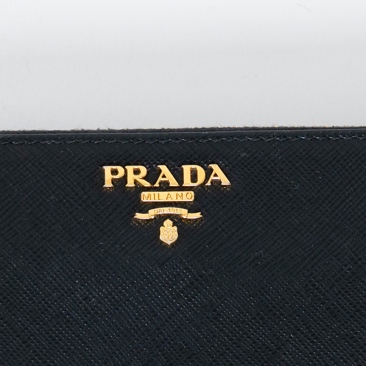 Prada Black Saffiano Leather Zip Around Continental Wallet
