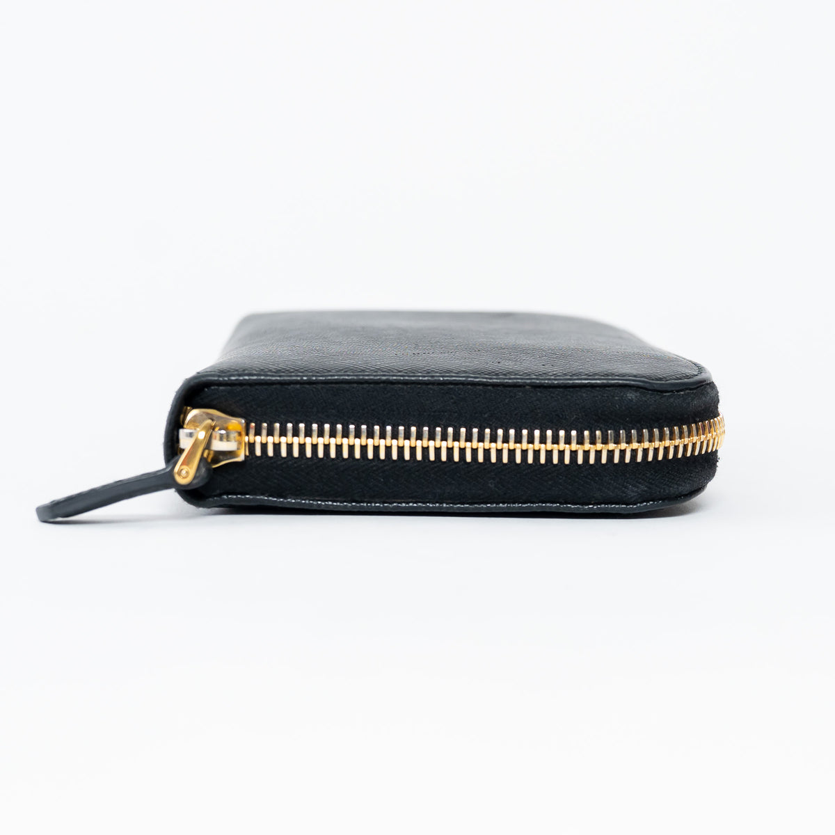 Prada Black Saffiano Leather Zip Around Continental Wallet