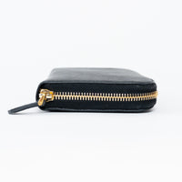 Prada Black Saffiano Leather Zip Around Continental Wallet
