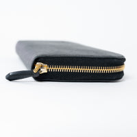 Prada Black Saffiano Leather Zip Around Continental Wallet
