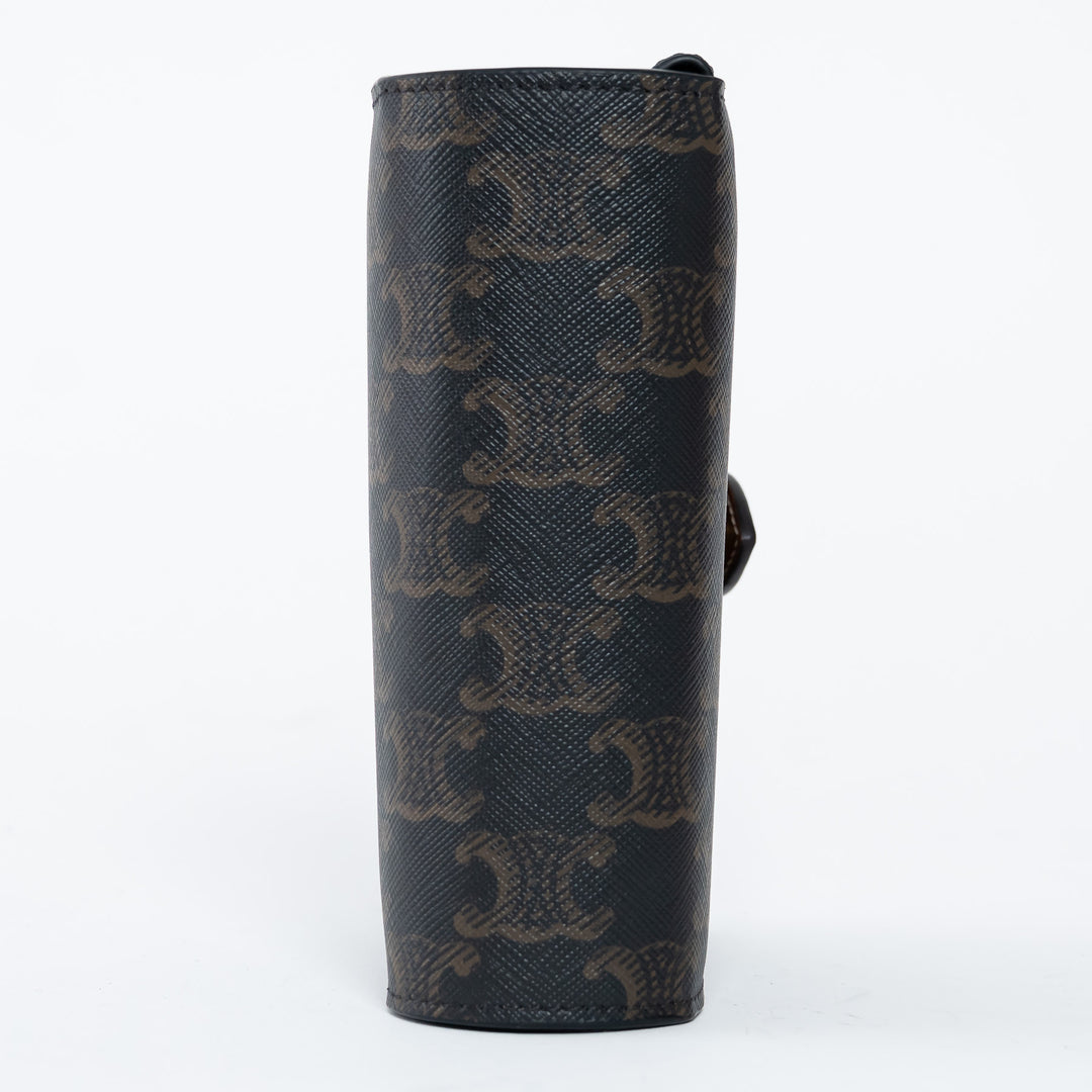 Celine Triomphe Monogram Canvas and Tan Calfskin Leather Travel Kit