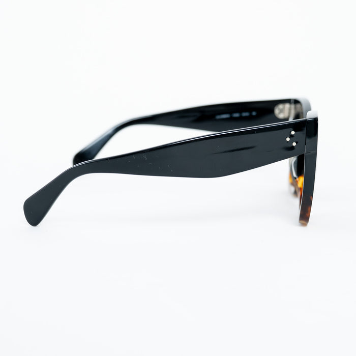 Celine Black and Tortoise Shell Ombre Sunglasses with Dot Detail
