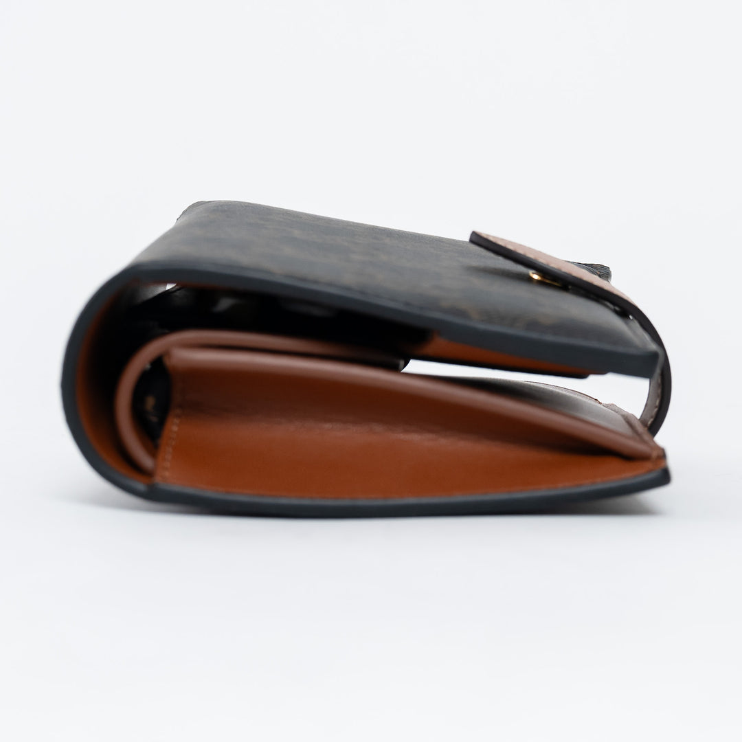 Celine Triomphe Monogram Canvas and Tan Calfskin Leather Travel Kit
