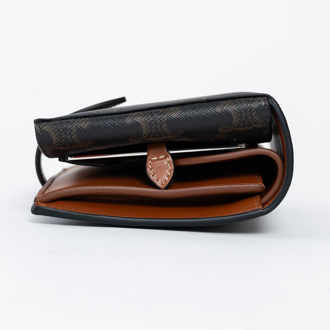 Celine Triomphe Monogram Canvas and Tan Calfskin Leather Travel Kit