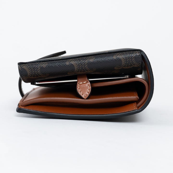 Celine Triomphe Monogram Canvas and Tan Calfskin Leather Travel Kit