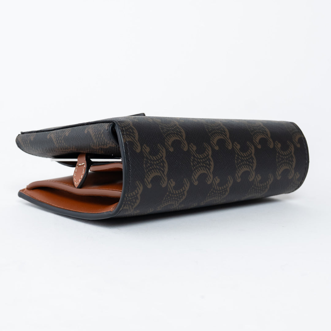 Celine Triomphe Monogram Canvas and Tan Calfskin Leather Travel Kit