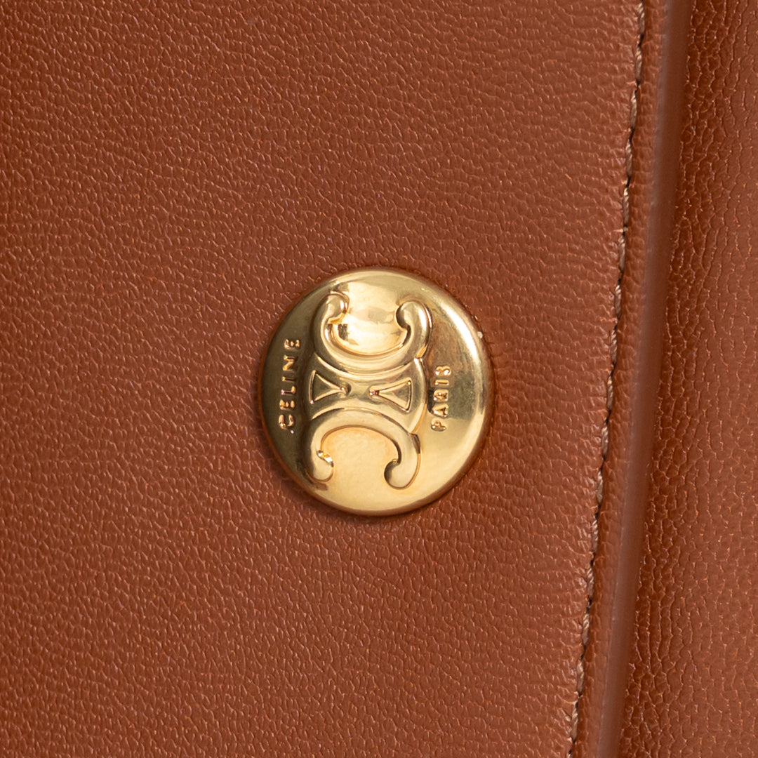 Celine Triomphe Monogram Canvas and Tan Calfskin Leather Travel Kit