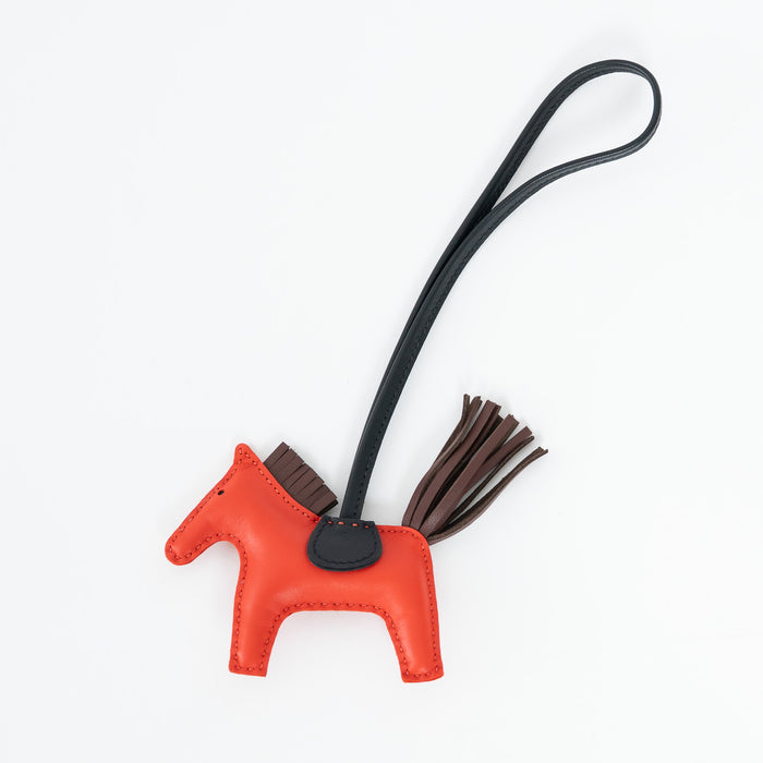 Hermes Rouge Tomate Swift Leather PM Rodeo Bag Charm