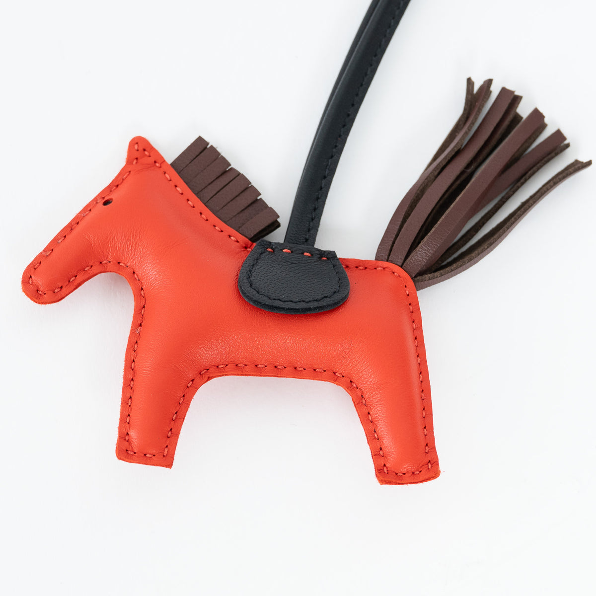 Hermes Rouge Tomate Swift Leather PM Rodeo Bag Charm