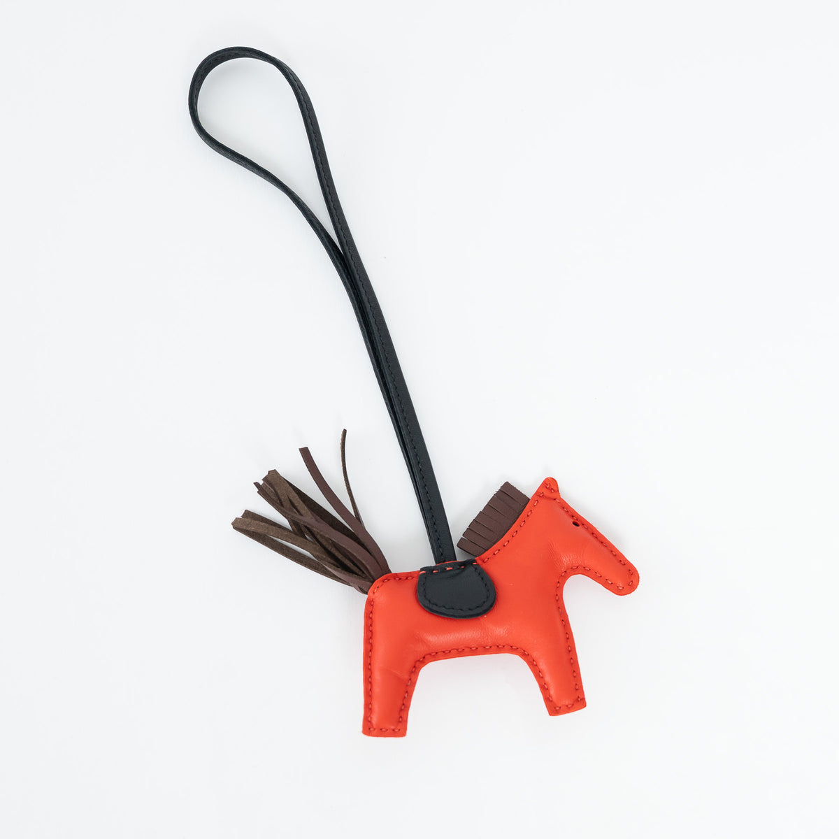 Hermes Rouge Tomate Swift Leather PM Rodeo Bag Charm