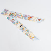 Hermes Multicolour Pastel Silk Carres Volants Twilly