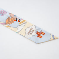 Hermes Multicolour Pastel Silk Carres Volants Twilly