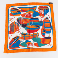 Hermes Orange/Blue Multicolour Silk Thalassa Scarf