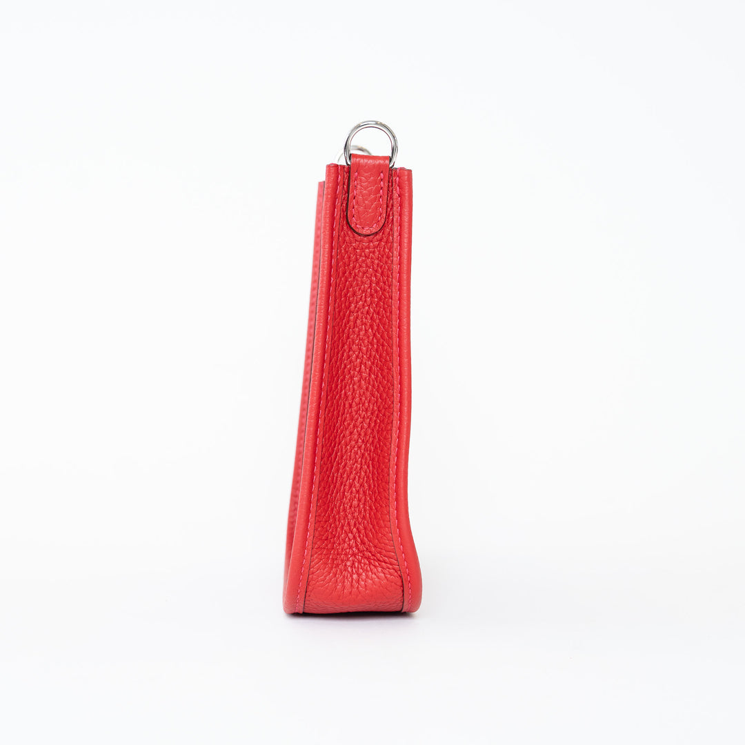 Hermes Red Clemence Leather Mini Evelyne 16