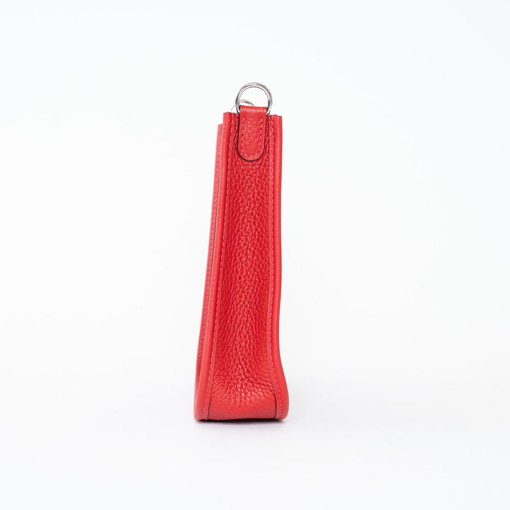 Hermes Red Clemence Leather Mini Evelyne 16