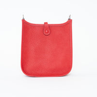 Hermes Red Clemence Leather Mini Evelyne 16