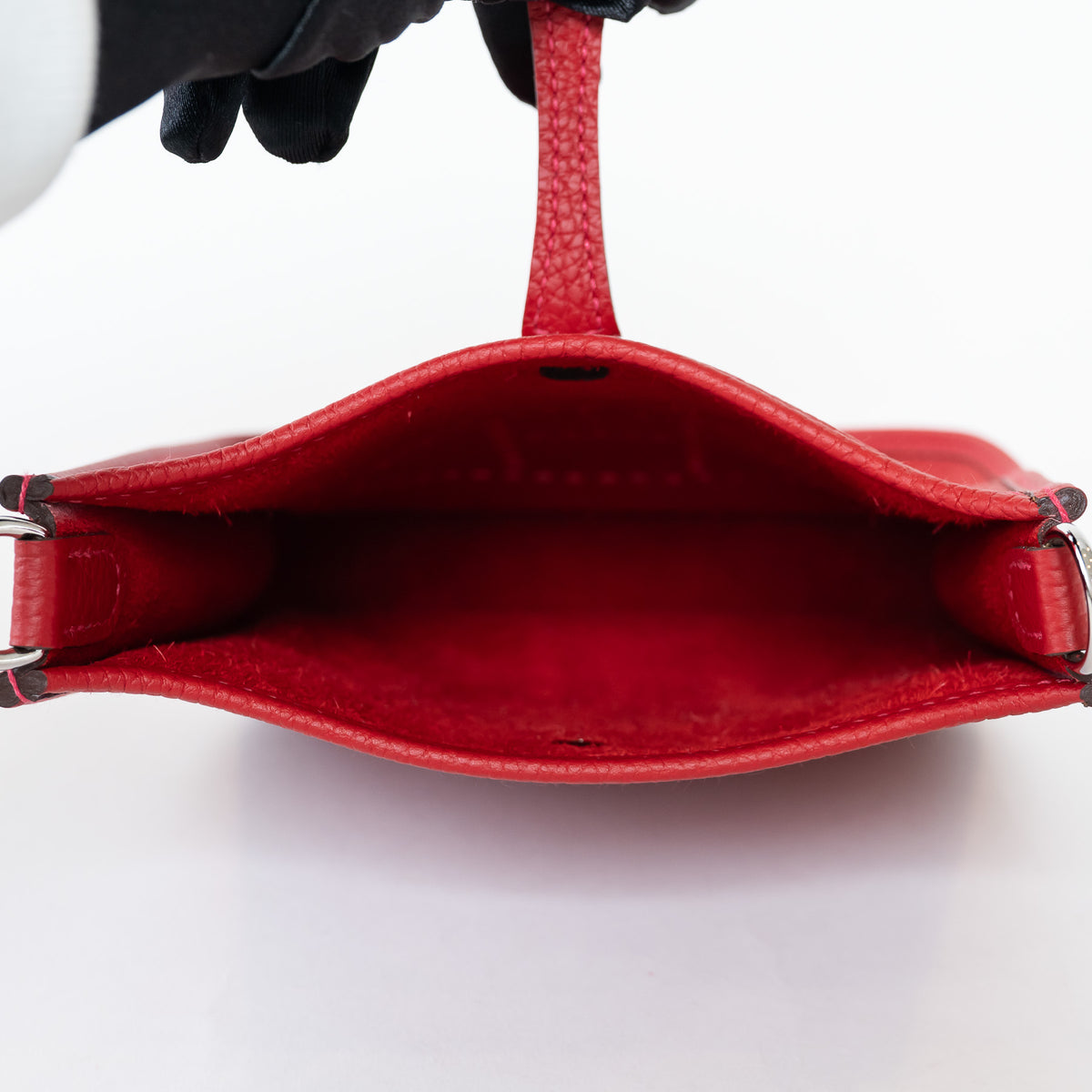 Hermes Red Clemence Leather Mini Evelyne 16