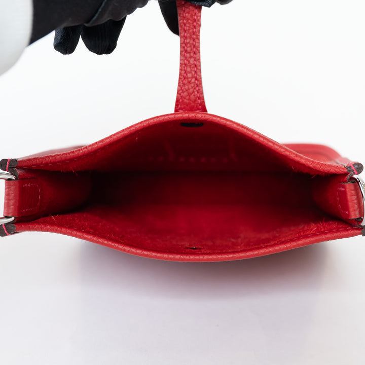 Hermes Red Clemence Leather Mini Evelyne 16
