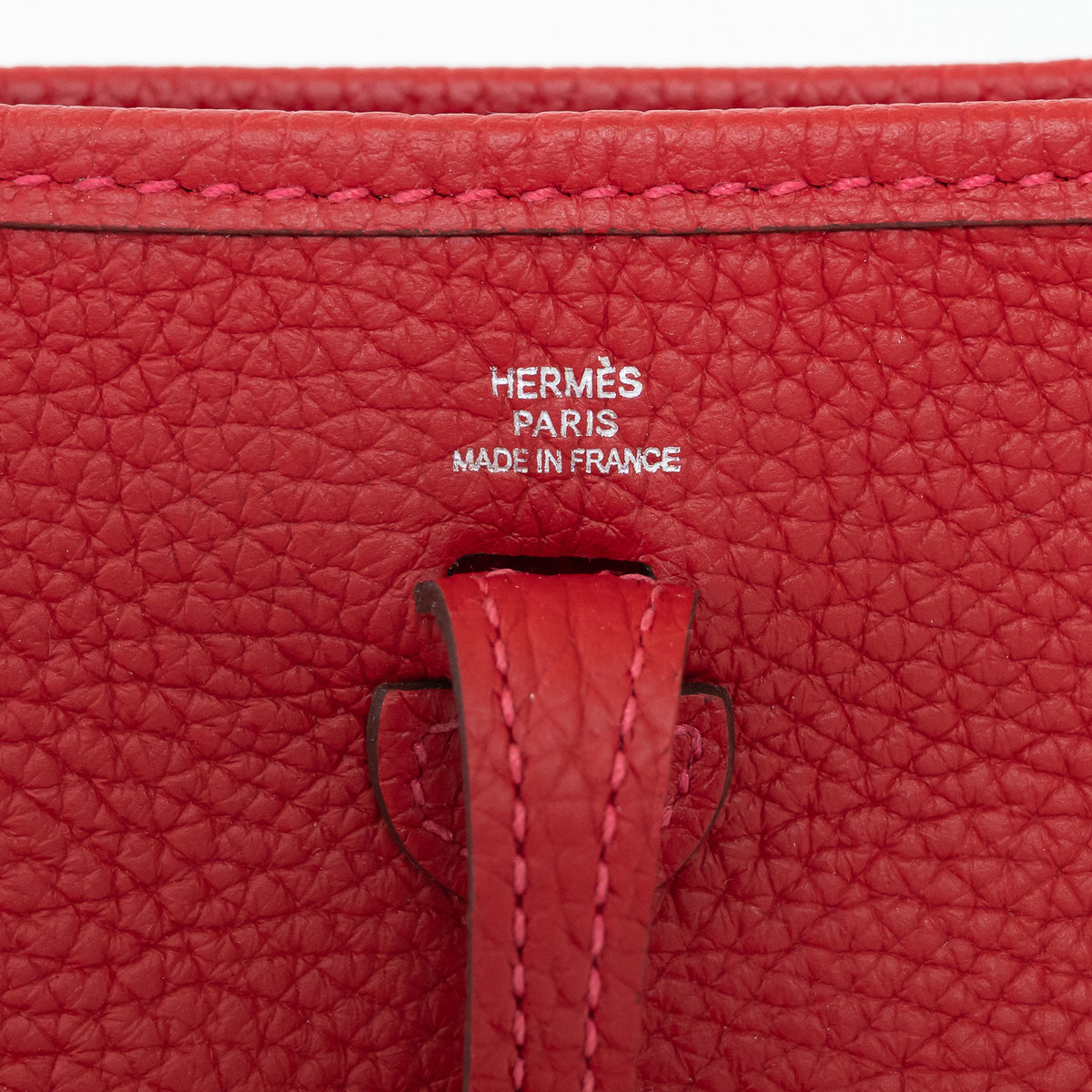 Hermes Red Clemence Leather Mini Evelyne 16