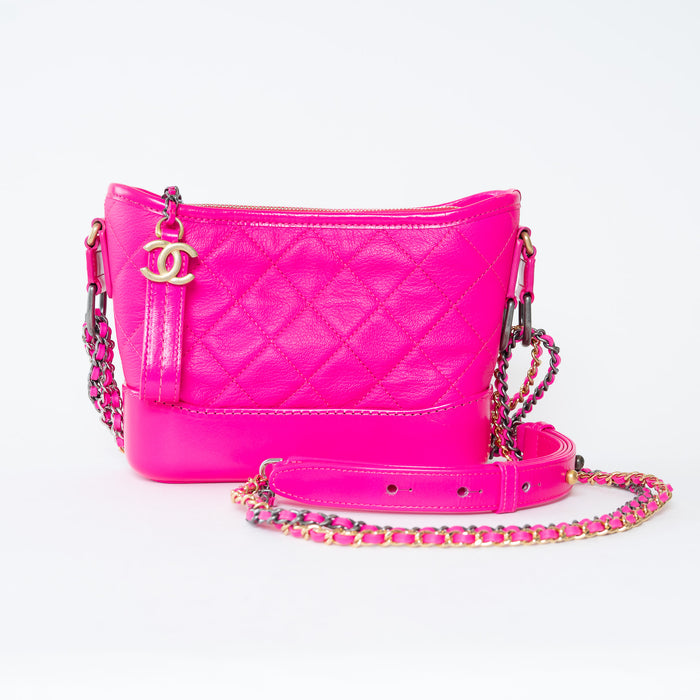 Pre-Loved Chanel™ Neon Pink Calfskin Leather Small Gabrielle Bag