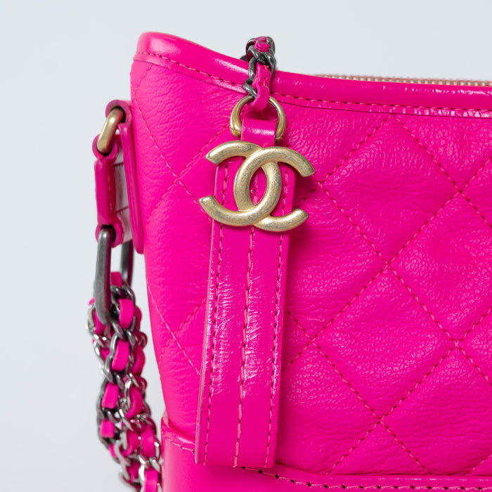 Pre-Loved Chanel™ Neon Pink Calfskin Leather Small Gabrielle Bag