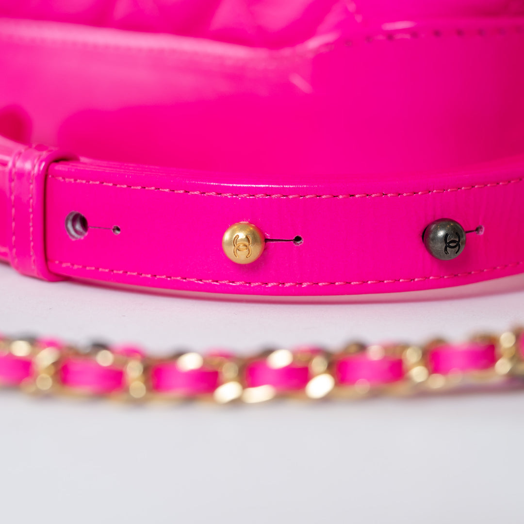 Pre-Loved Chanel™ Neon Pink Calfskin Leather Small Gabrielle Bag