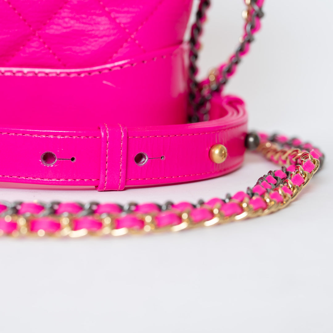Pre-Loved Chanel™ Neon Pink Calfskin Leather Small Gabrielle Bag